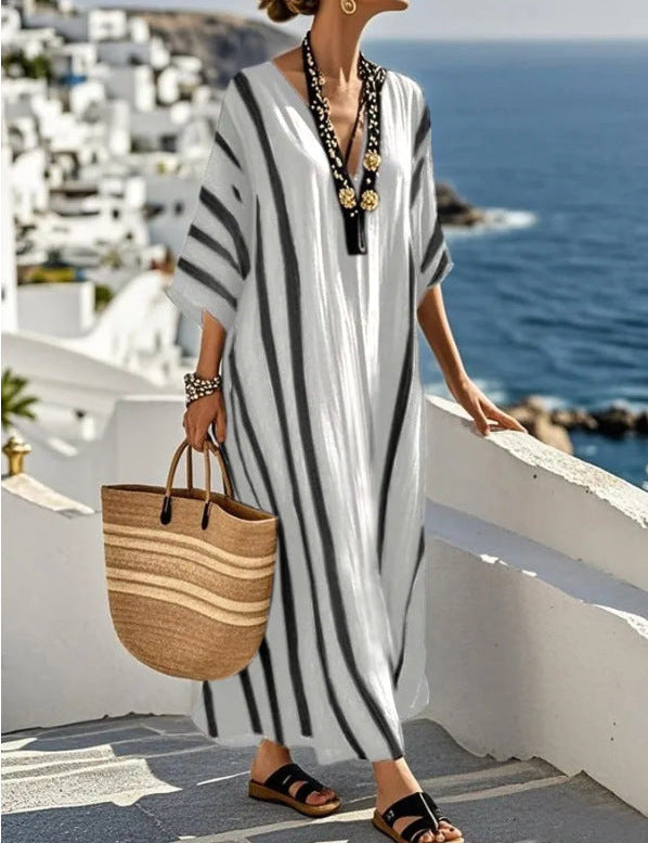 Vestiti Estivi Donna - Abito Lungo Estivo Caftano Elegante con Design Mediterraneo per Giornate Calde 4