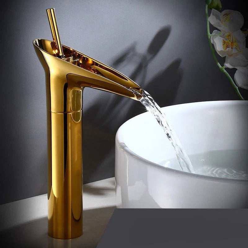 Wasserhahn | Wasserfall-Auslauf im Vintage-Look | Einhebelmischer | VintageFlow 7