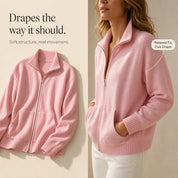 Wearbella – Zip-Front Ribbed Collar Knit Cardigan 7