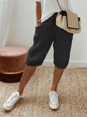 Pantaloni Capri Comodi in Lino per Donna - Stile Casual e Rilassato