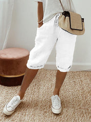 Pantaloni Capri Comodi in Lino per Donna - Stile Casual e Rilassato