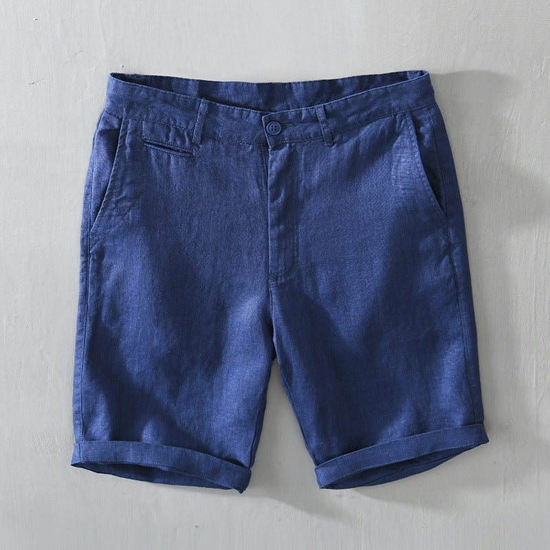 Shorts estivi da uomo - miscela di cotone - Fit rilassato - lunghezza del ginocchio con tasche