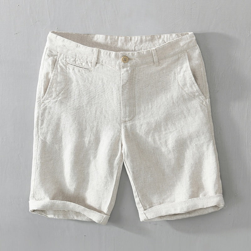 Shorts estivi da uomo - miscela di cotone - Fit rilassato - lunghezza del ginocchio con tasche