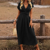 HEATHER | Elegante abito estivo Boho lungo con scollo a V