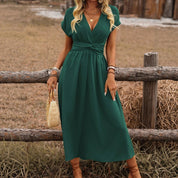 HEATHER | Elegante abito estivo Boho lungo con scollo a V