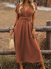 HEATHER | Elegante abito estivo Boho lungo con scollo a V