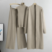 Emilia | 3-teiliges Loungewear-Set für Damen aus Strick mit langem Cardigan