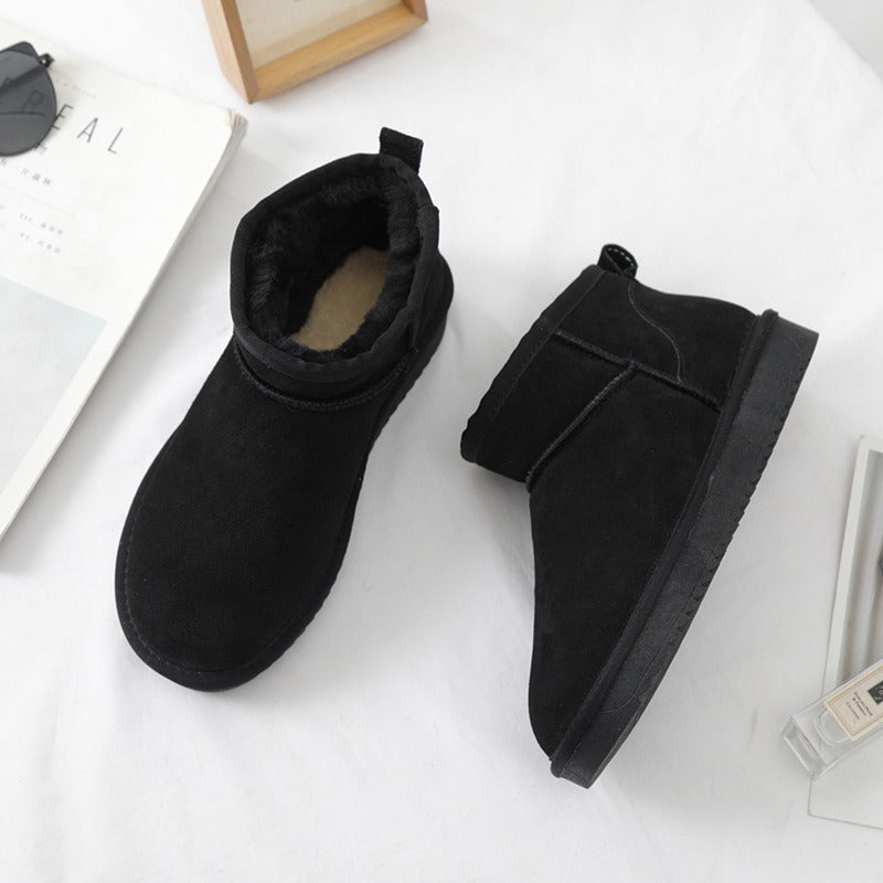 Bottes en véritable peau de mouton | Modèle bas d’hiver