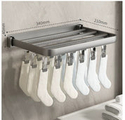 Étendoir à linge à trois portes – Grand organiseur pour le linge avec barres, pinces pour pantalons, serviettes, gants ; conception gain de place pour séchage intérieur ou extérieur
