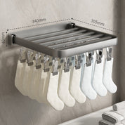 Étendoir à linge à trois portes – Grand organiseur pour le linge avec barres, pinces pour pantalons, serviettes, gants ; conception gain de place pour séchage intérieur ou extérieur