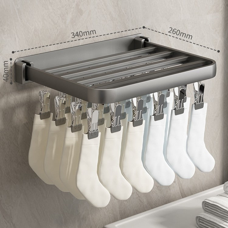 Étendoir à linge à trois portes – Grand organiseur pour le linge avec barres, pinces pour pantalons, serviettes, gants ; conception gain de place pour séchage intérieur ou extérieur