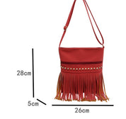 Vintage fringe shoulder bag for women, retro bohemian style
