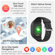 Montre intelligente GPS plus ancienne : localisateur SOS 4G, suivi de la santé et alertes d'urgence