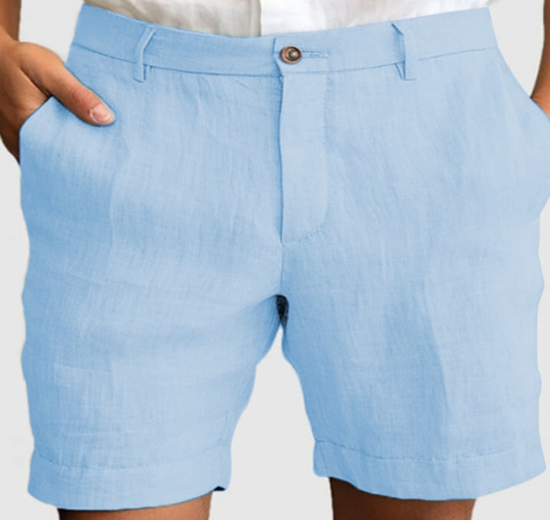 Korte Zomerse Broek van Katoen en Linnen voor Heren