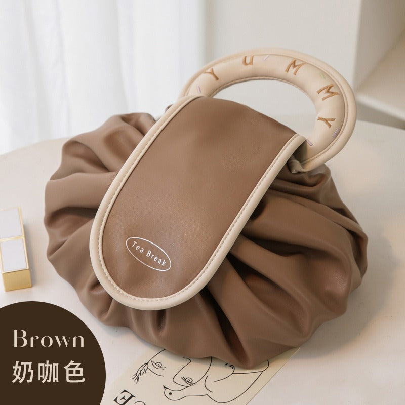 Elena | Grand sac de voyage pliable pour maquillage cosmétique avec cordon de serrage