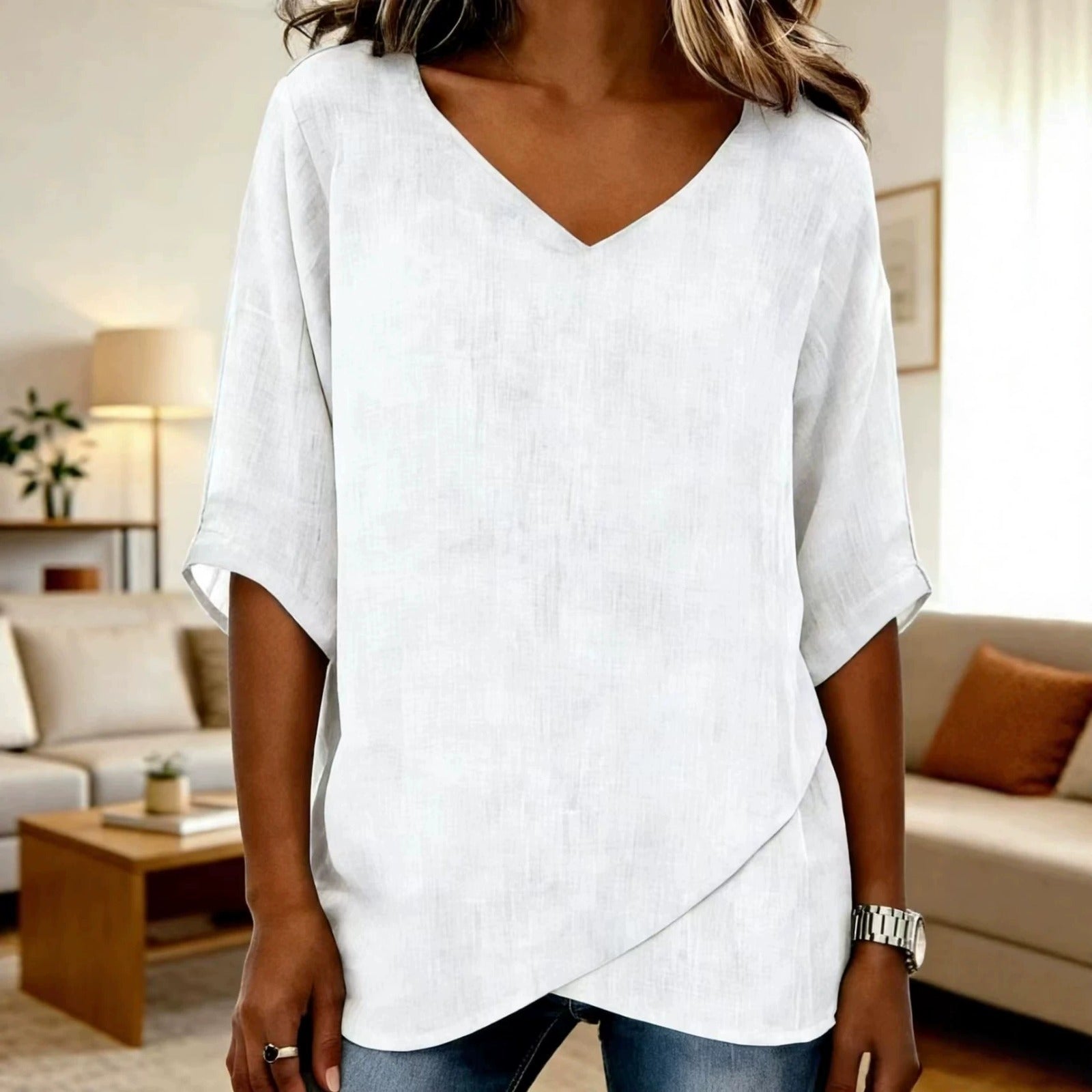 Miley| Vintage-geïnspireerde zomerse blouse met comfortabele en flatterende pasvorm