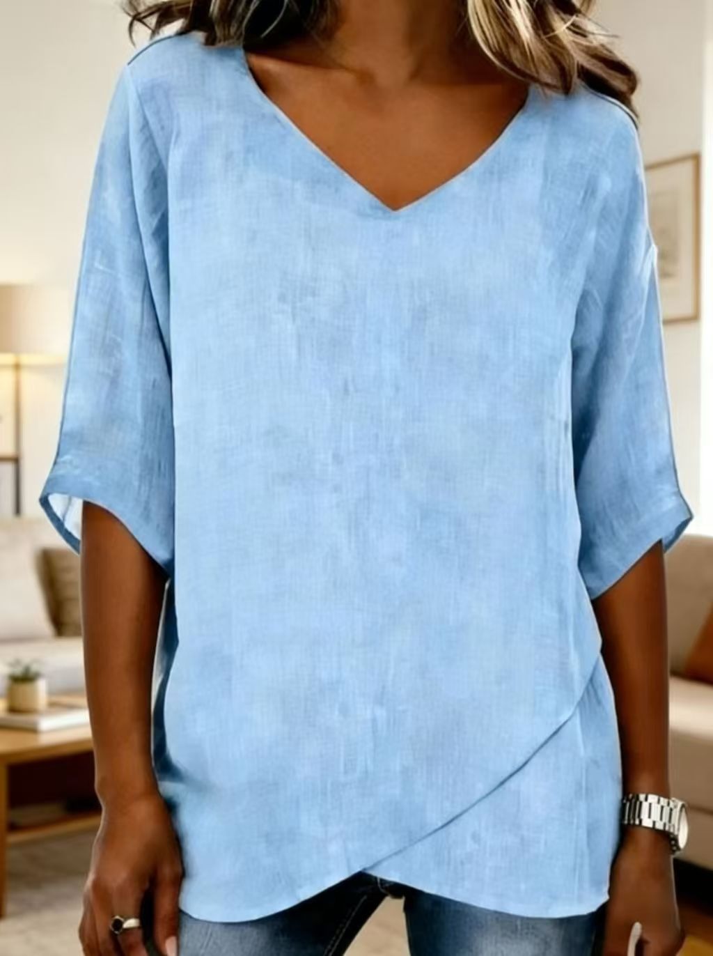 Miley| Vintage-geïnspireerde zomerse blouse met comfortabele en flatterende pasvorm