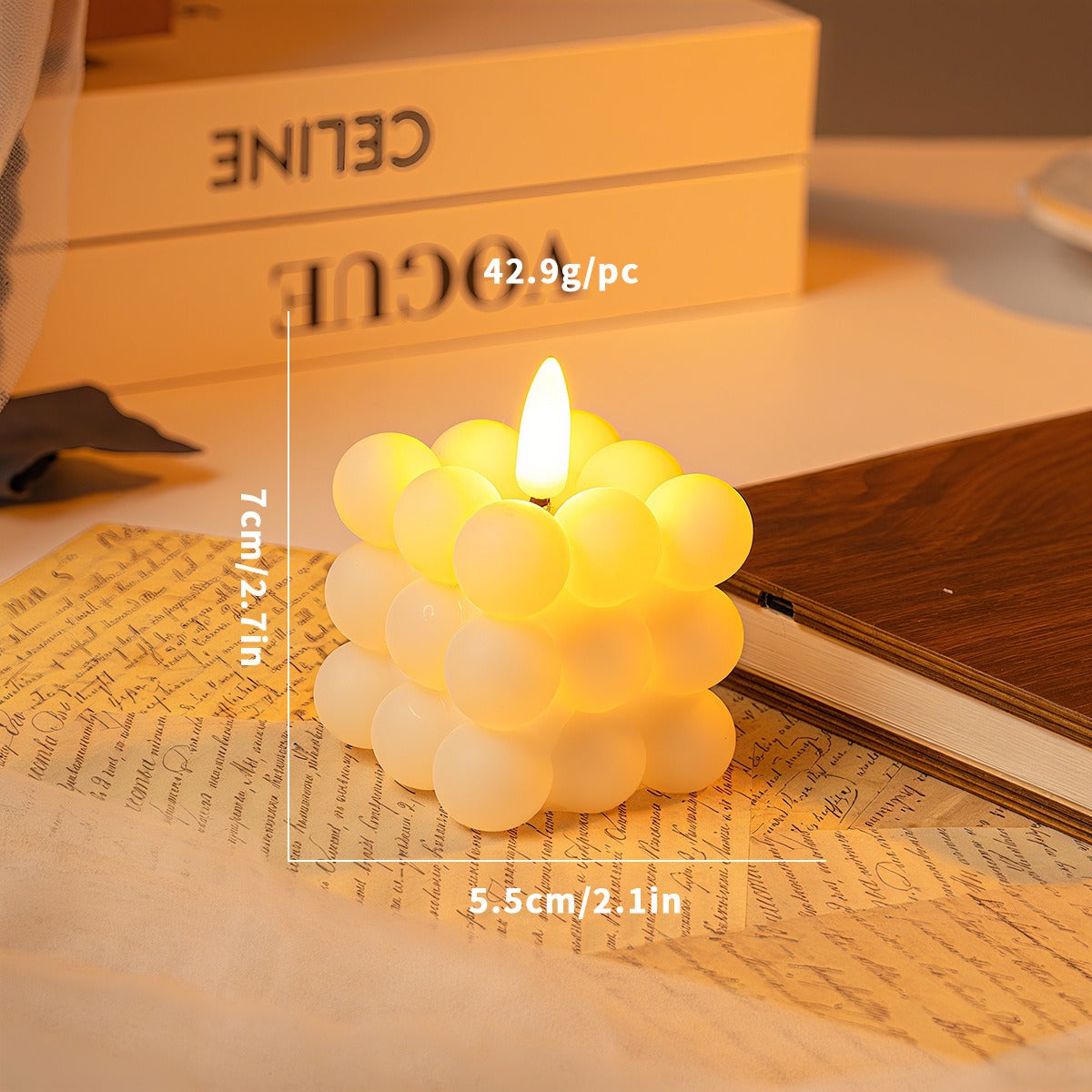 WinterShine – Elegante candela a LED in vetro smerigliato con design a palla di neve 0