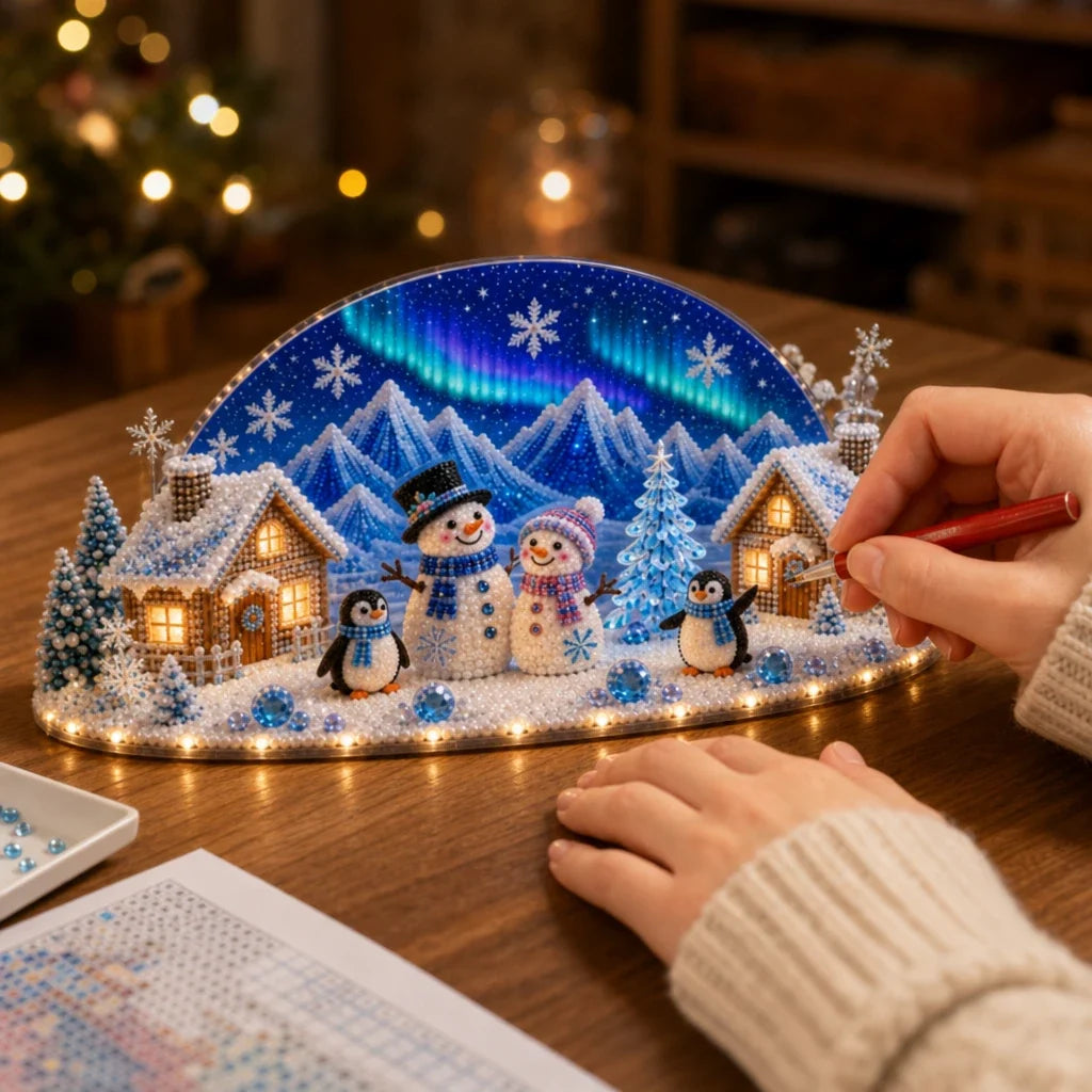 Winterglow Village – Rhinestone And Pearl Christmas Village Kit 1
