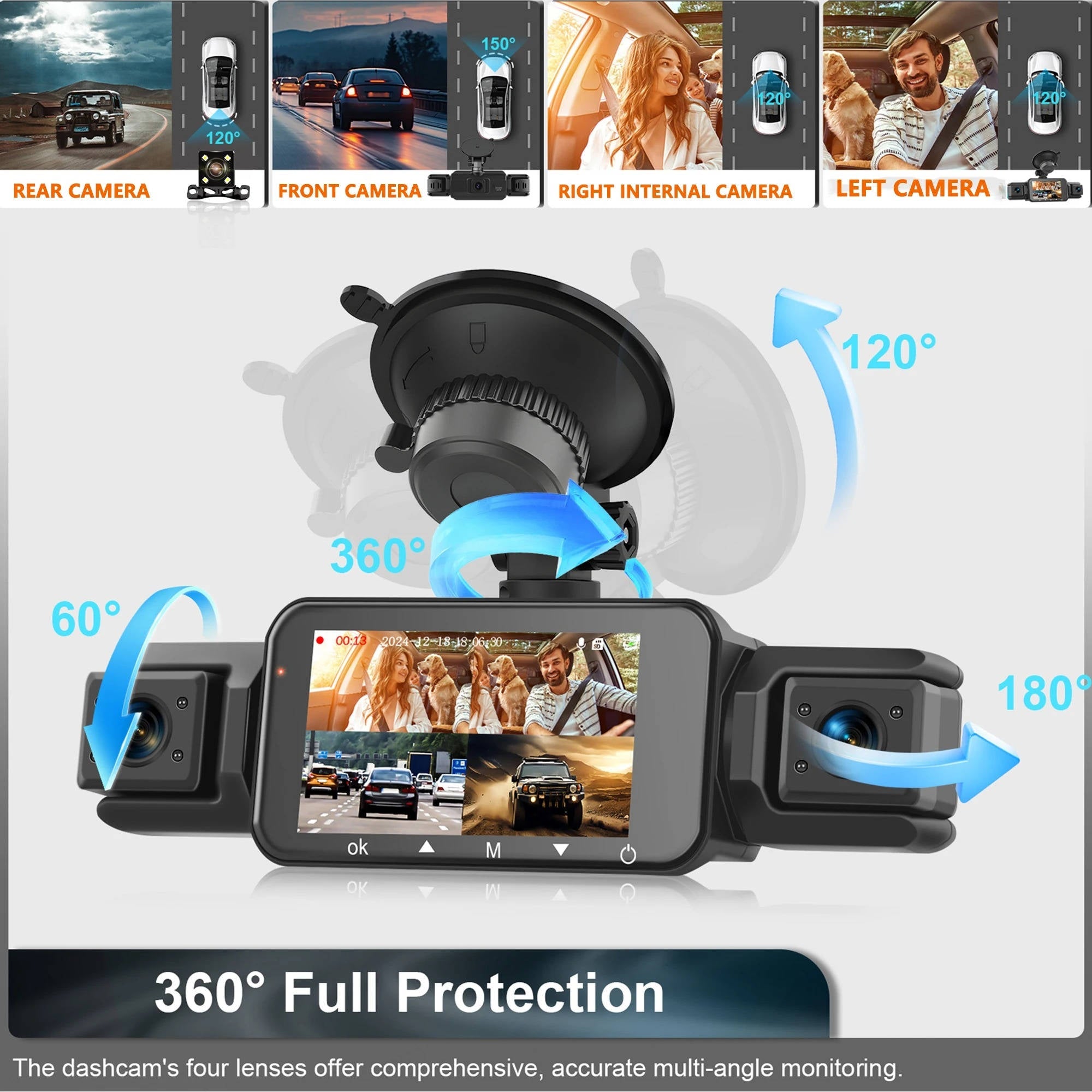 Wireless Car Dash Cam Front And Rear With Night Vision 4