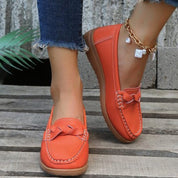 Women shoes Soft Leather Slip on Walking Loafers Shoes 2