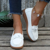 Women shoes Soft Leather Slip on Walking Loafers Shoes 4