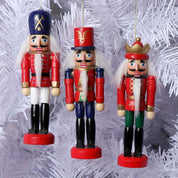 WoodSplendor | Set di 6 mini ornamenti Schiaccianoci per decorare l'albero 3