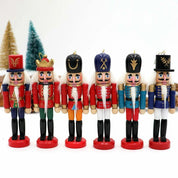 WoodSplendor | Set di 6 mini ornamenti Schiaccianoci per decorare l'albero 4