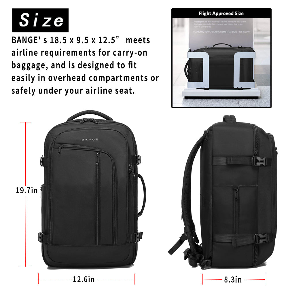 Zaino da viaggio BANGE Overnight, borsa da weekend da 40 litri con approvazione di volo FAA (zaino a 3 scomparti) 1