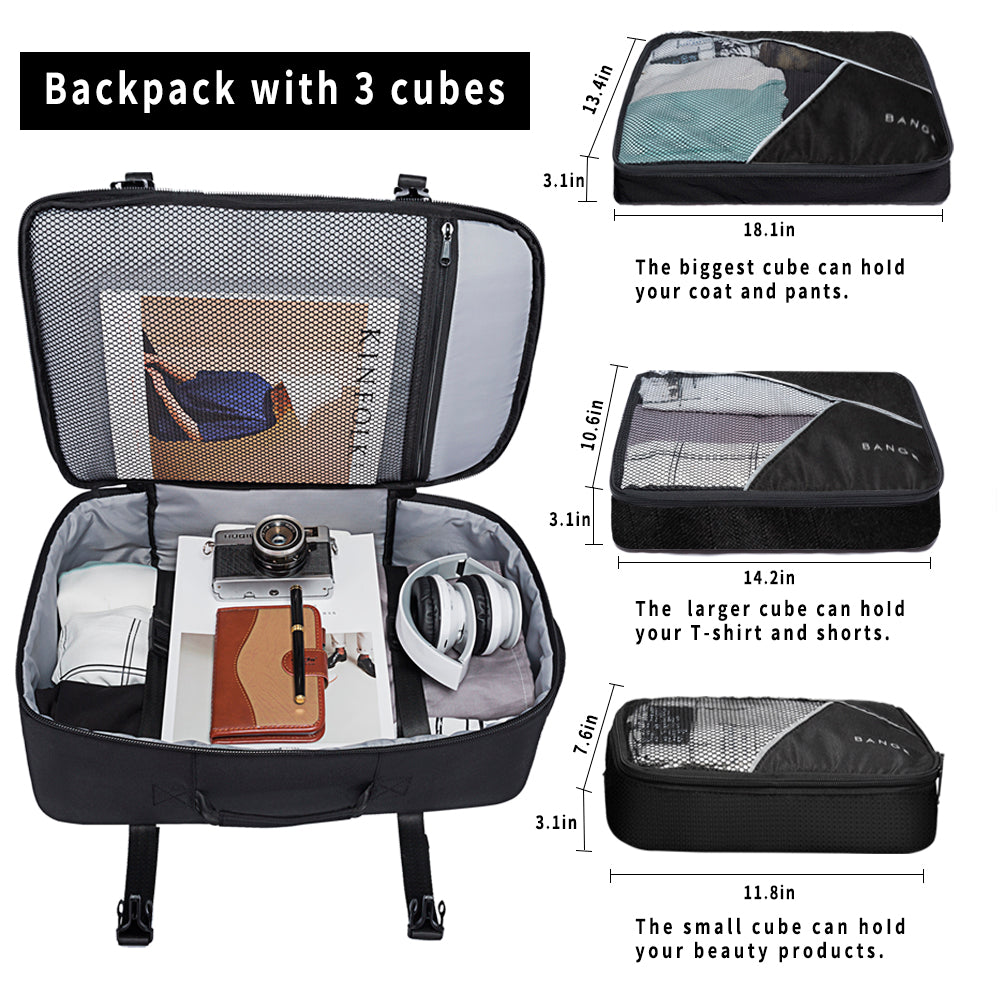 Zaino da viaggio BANGE Overnight, borsa da weekend da 40 litri con approvazione di volo FAA (zaino a 3 scomparti) 2
