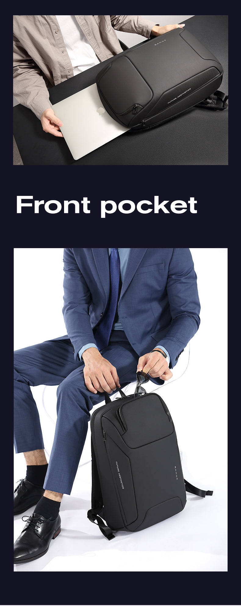 Zaino minimalista da lavoro BANGE Commuter con porta USB 8