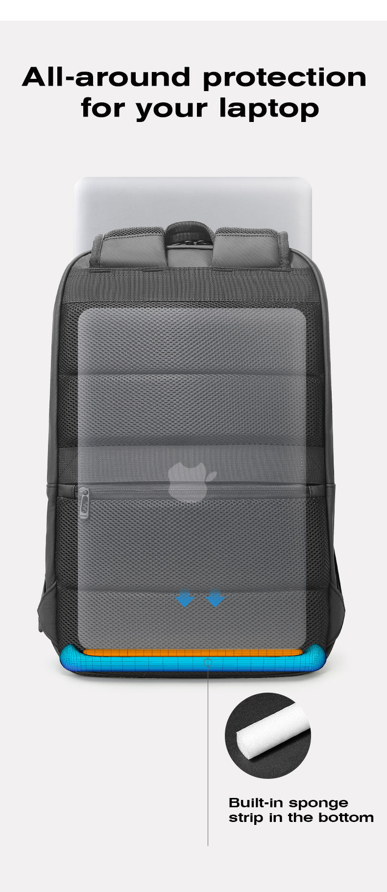 Zaino per laptop BANGE Urban Stylish da 15,6 pollici per lavoro e spostamenti quotidiani 6