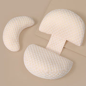 Cuscino ergonomico per sedia, supporto lombare e cervicale, design a nido d'ape, colore beige, ideale per ufficio e casa, comfort e postura corretta.