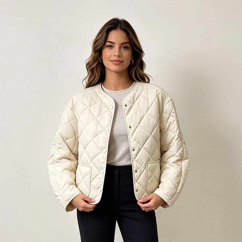Maria | Chaqueta acolchada de entretiempo para mujer con cuello mao