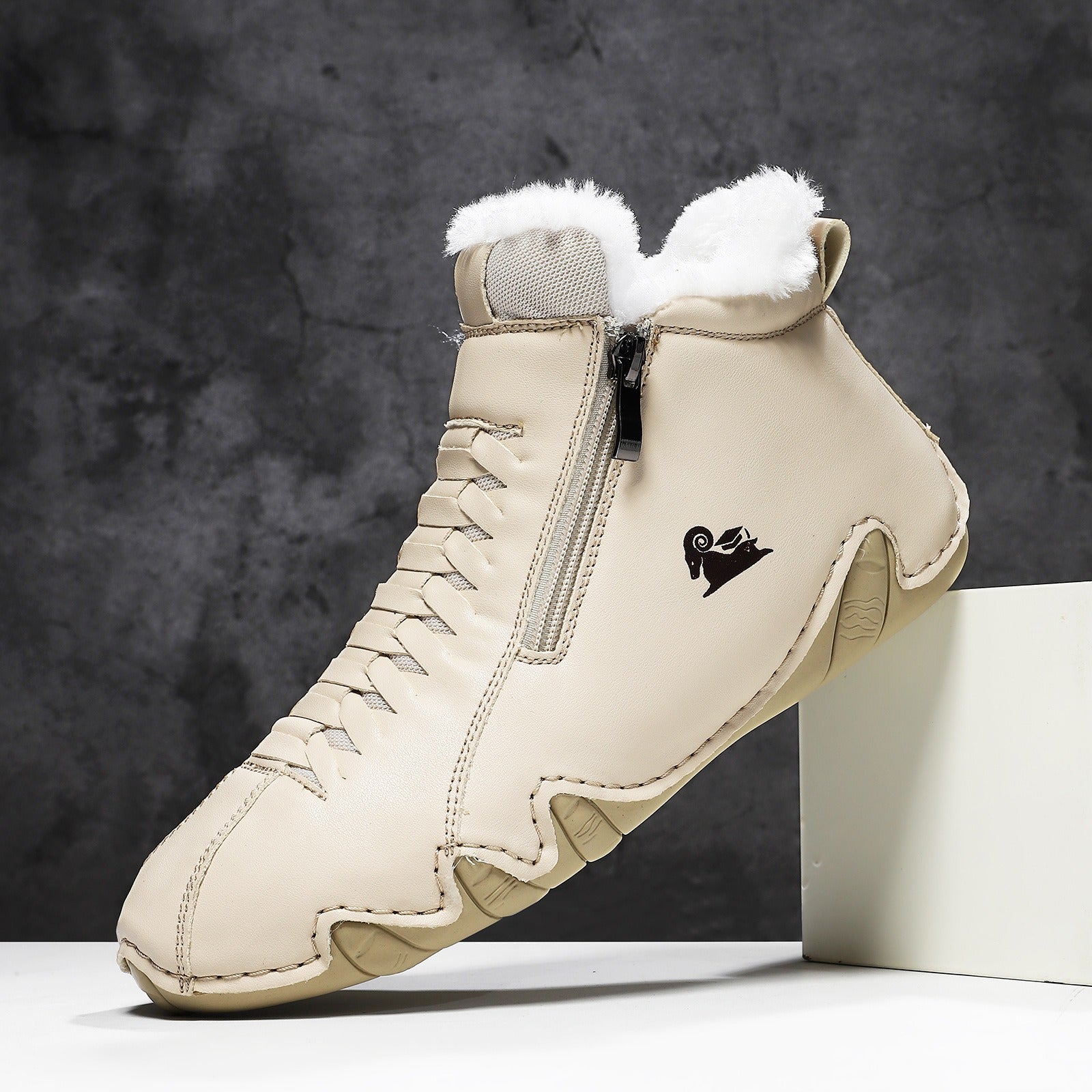 Frieda | Botines de invierno forrados para mujer de polipiel con cremallera