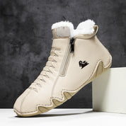 Frieda | Botines de invierno forrados para mujer de polipiel con cremallera
