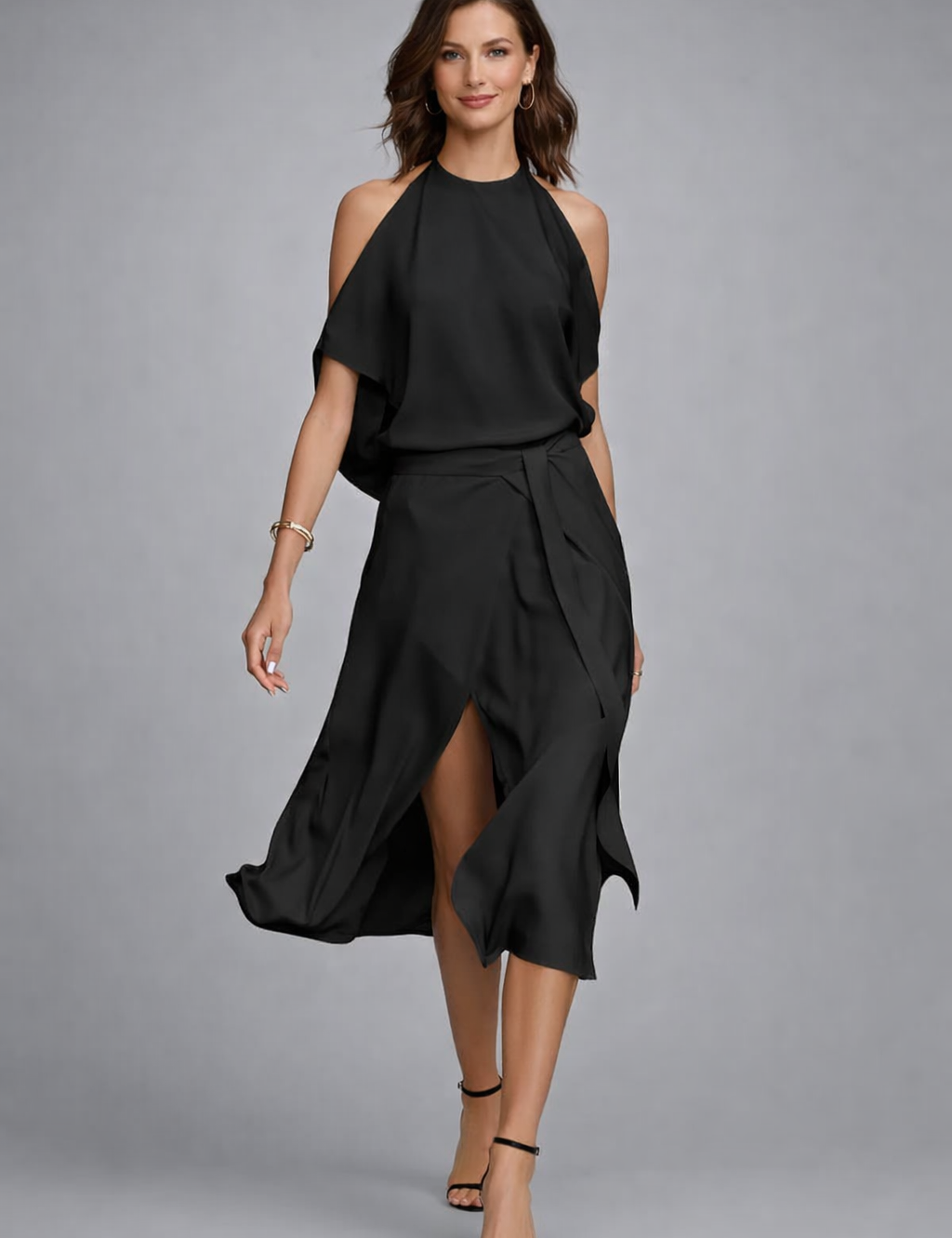 Carlotta | Abito midi estivo con spalle scoperte