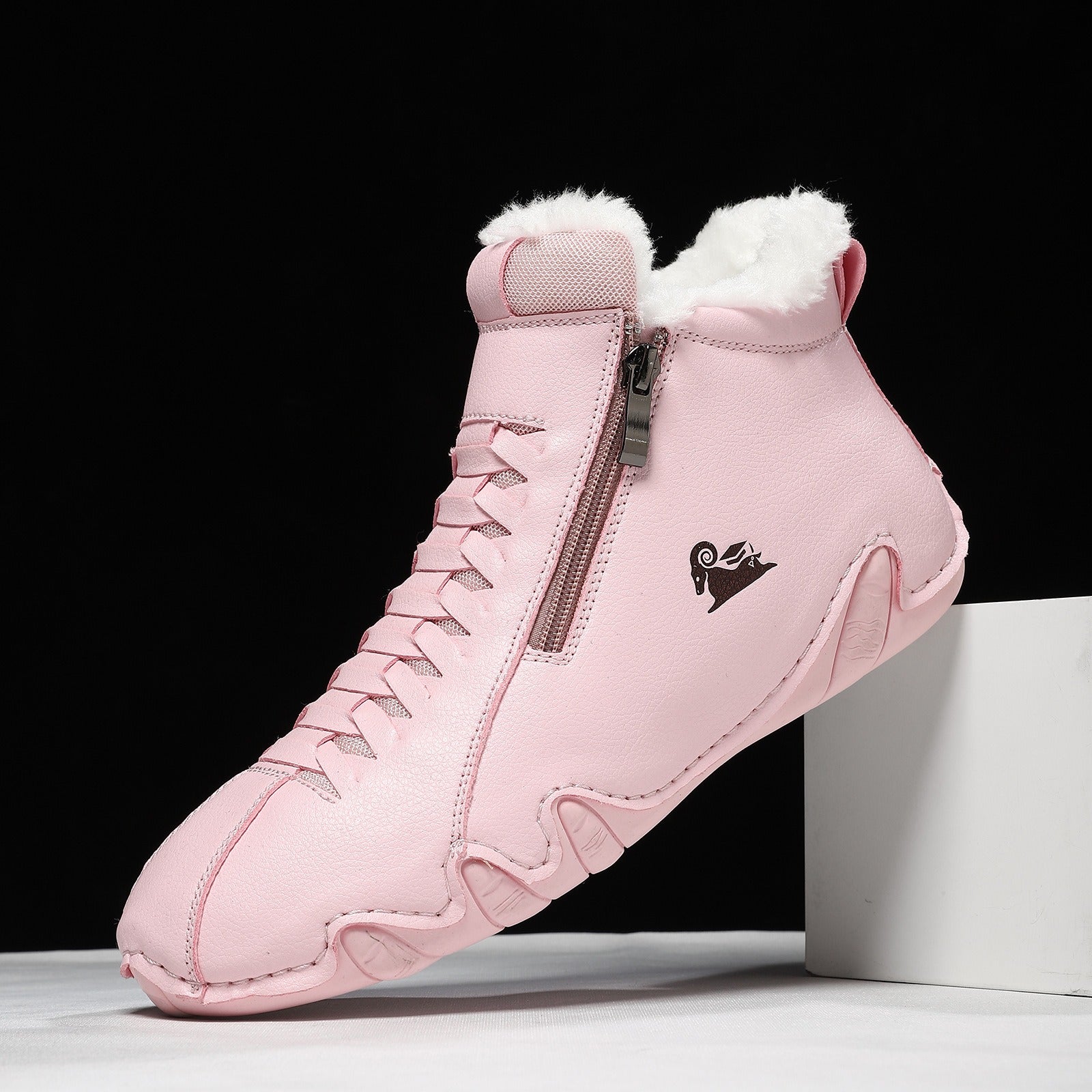 Frieda | Botines de invierno forrados para mujer de polipiel con cremallera