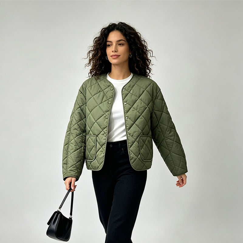Maria | Chaqueta acolchada de entretiempo para mujer con cuello mao