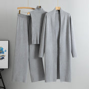 Emilia | 3-teiliges Loungewear-Set für Damen aus Strick mit langem Cardigan