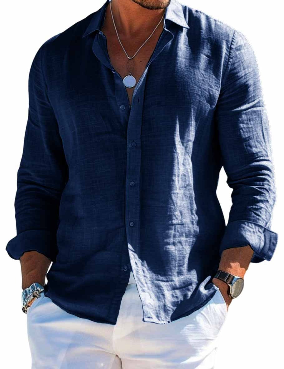 Camisa elegante e informal para hombre con cuello abierto: estilo versátil y comodidad excepcional