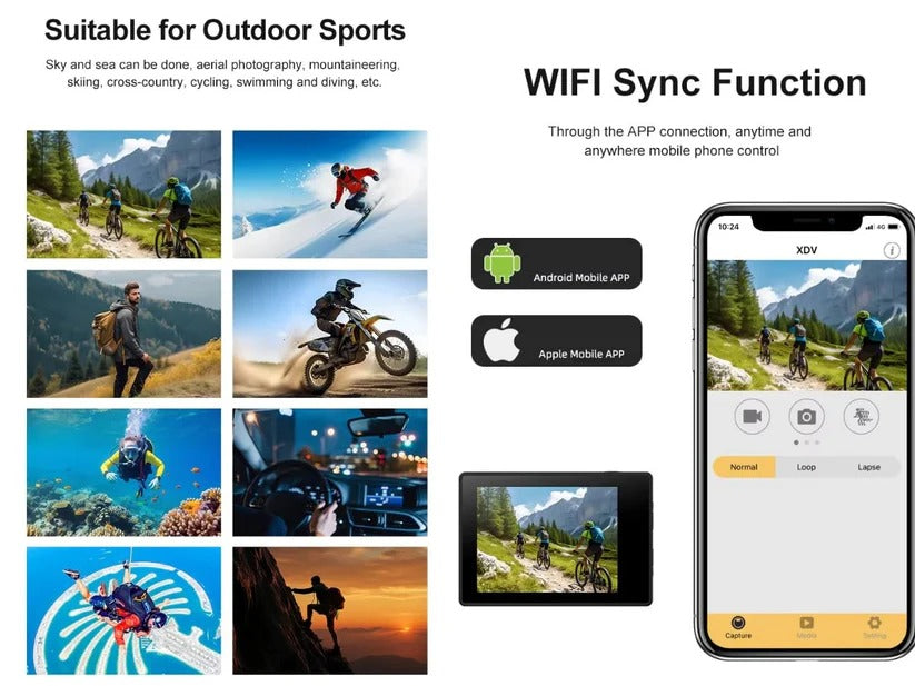 4K Ultra-HD Sportkamera – WLAN-fähig und wasserdicht für Vlogging und Outdoorsport