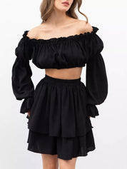 ILDA | Conjunto de verão elegante com ombros descobertos