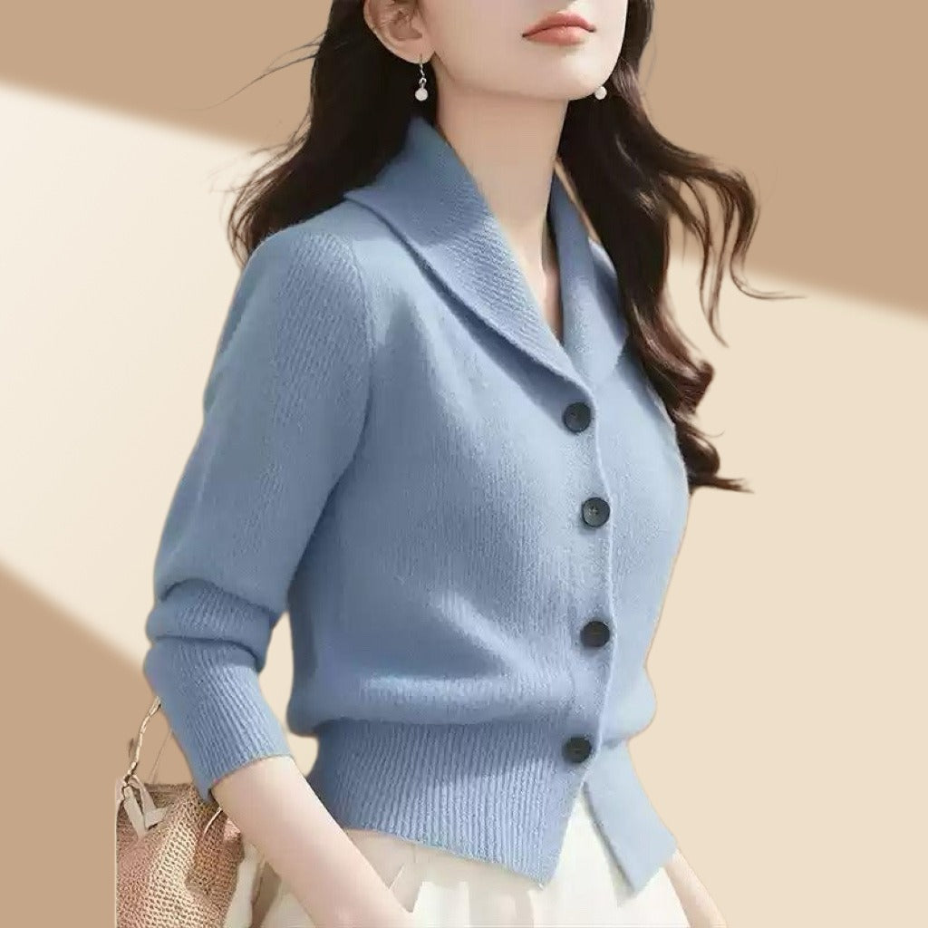 Frieda | Cardigan da donna in maglia con collo a revers e bottoni