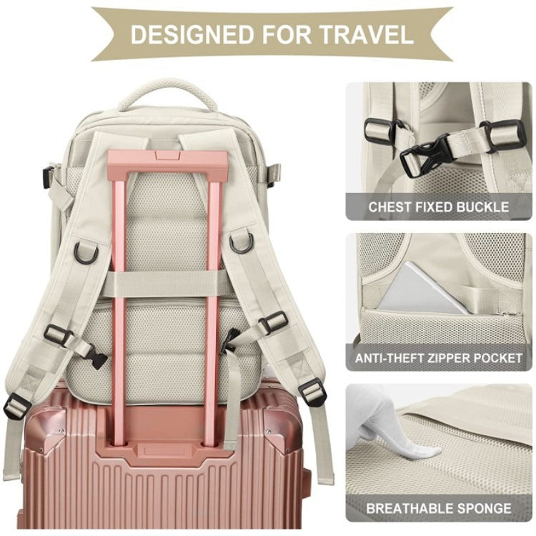 Sac à dos étanche de voyage avec bretelles ergonomiques et compartiment pour ordinateur portable jusqu'à 17 pouces – 25 litres, noir/bleu/noir olive