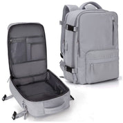 Sac à dos étanche de voyage avec bretelles ergonomiques et compartiment pour ordinateur portable jusqu'à 17 pouces – 25 litres, noir/bleu/noir olive