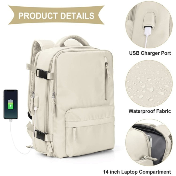Sac à dos étanche de voyage avec bretelles ergonomiques et compartiment pour ordinateur portable jusqu'à 17 pouces – 25 litres, noir/bleu/noir olive