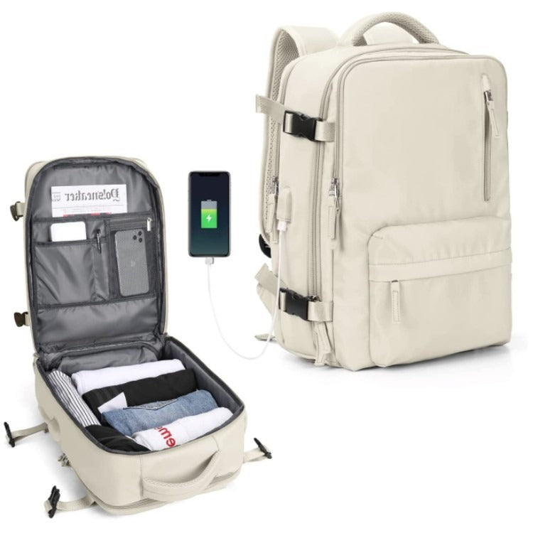 Sac à dos étanche de voyage avec bretelles ergonomiques et compartiment pour ordinateur portable jusqu'à 17 pouces – 25 litres, noir/bleu/noir olive