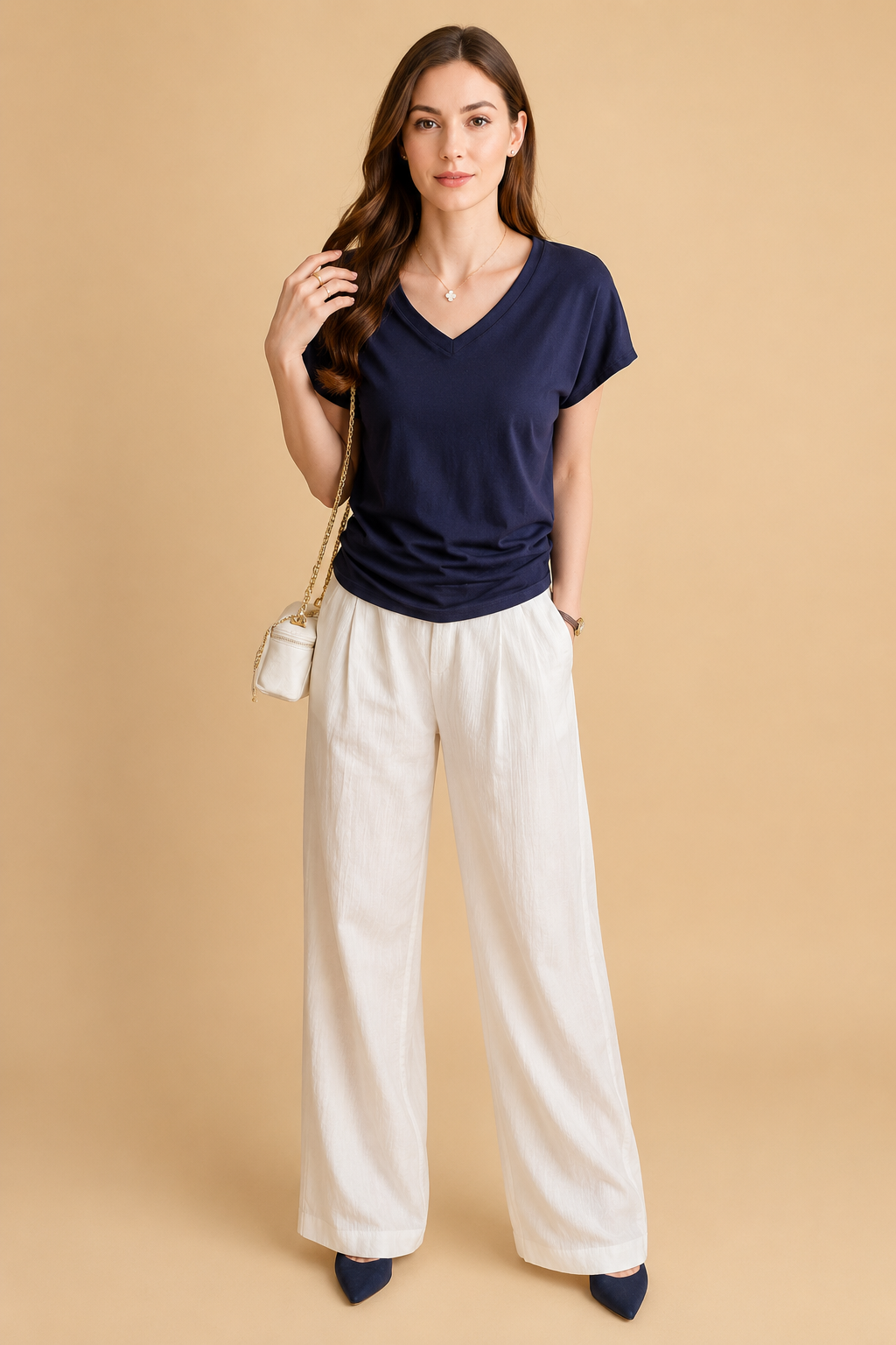 Fiore | Camicetta estiva elegante con scollo a V