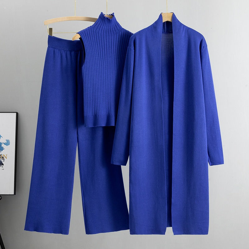 Emilia | 3-teiliges Loungewear-Set für Damen aus Strick mit langem Cardigan